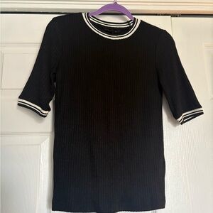 Banana Republic | Black Sweater Top with White Accents